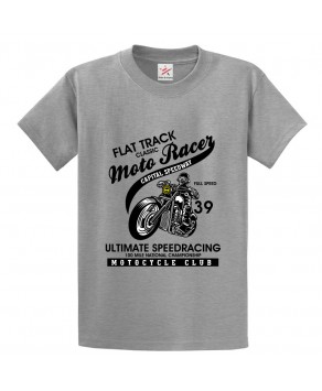 Flat Track Classic Moto Racer Classic Unisex Kids and Adults T-Shirt For Bike Lovers
